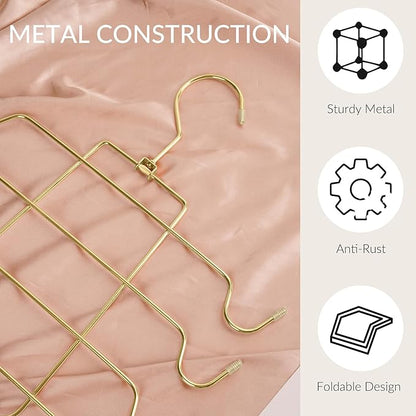 ZEDODIER Tank Top Hanger Space Saving, Bra Hangers for Closet Organizer, Hanging Bra Organizer Tank Tops Holder with 8 Hooks, Metal Closet Organizers and Storage Small Space Solutions, Gold