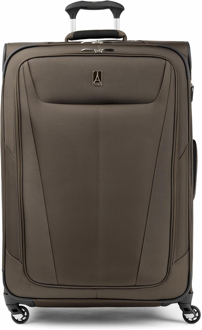 Travelpro Maxlite 5 Softside Expandable Luggage with 4 Spinner Wheels, Lightweight Suitcase, Men and Women, Mocha, Checked-Large 29-Inch