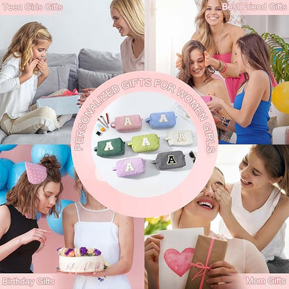 YOOLIFE Girl Gifts Travel Makeup Bag - Purple Makeup Bag Travel Cosmetic Bags for Women Personalized Birthday Gift for Teen Girls Kids, Christmas Gifts for Women Mom Teen Girls Kids Letter M