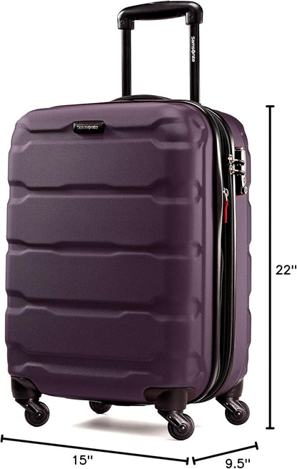 Samsonite Omni PC Hardside Expandable Luggage with Spinner Wheels, Purple, Carry-On 20-Inch
