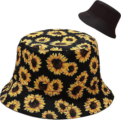 XYIYI Cute Bucket Hat Beach Fisherman Hats for Women, Reversible Double-Side-Wear