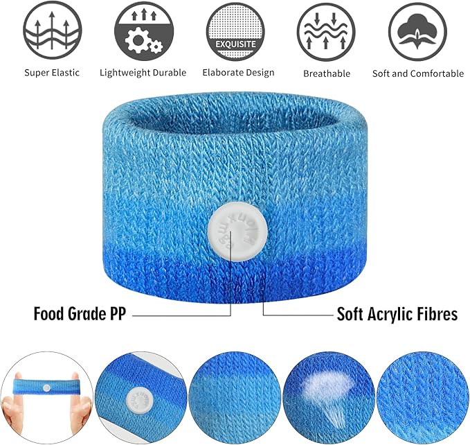 10 Pairs Motion Sickness Bands – Natural Anti Nausea Acupressure Wristbands for Morning & Motion Sickness Relief – Ideal for Car, Cruise & Flight Travel – for Adults and Kids