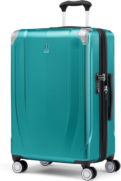 Travelpro Pathways 3 Hardside Expandable Luggage, 8 Spinner Wheels, Lightweight Hard Shell Suitcase, Checked Medium 25 Inch, Kayak Teal