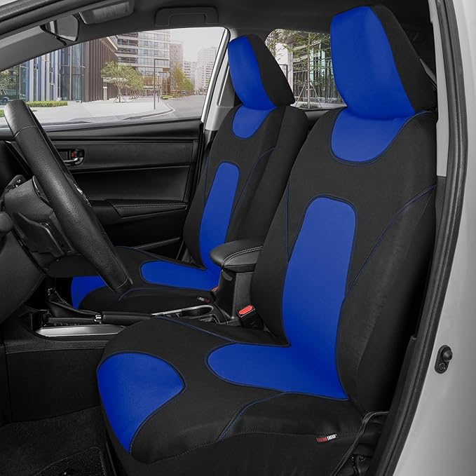 Motor Trend AquaShield Waterproof Front Seat Covers, Blue Seat Covers for Cars – Neoprene Front Car Seats Cover, SUV Seat Covers Protector - Car Interior Cover for Auto, Trucks, & Dog Owners
