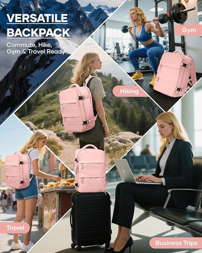 wepadre Vacuum Travel Backpack with Pump Travel Backpack with Vacuum System Easy Vac Pack Backpacks Vacpack Compression Backpacks Mochila de Viaje Compresion al Vacio Pink