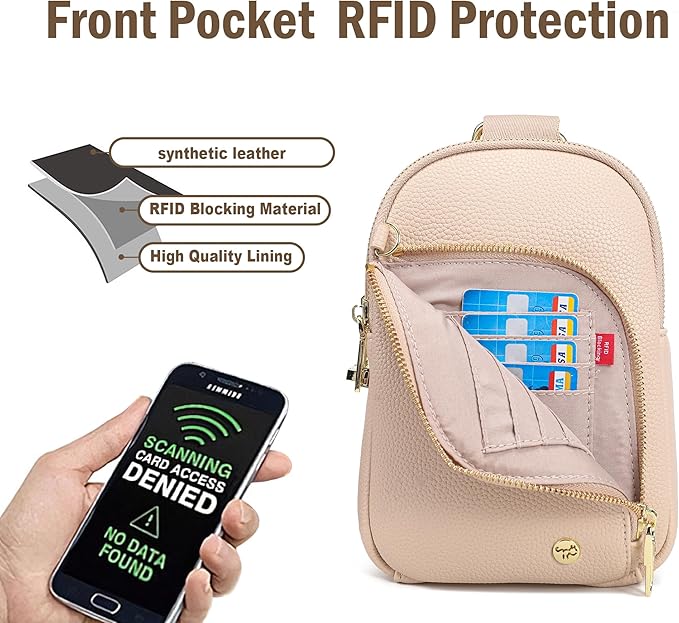 INICAT RFID Blocking Sling Bag,Anti Theft Crossbody Bags for Women,Travel Gifts Cross Body Purses Vegan Leather
