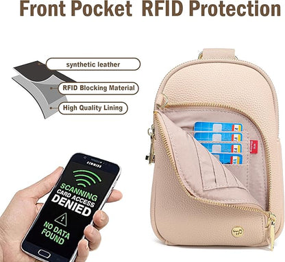 INICAT RFID Blocking Sling Bag,Anti Theft Crossbody Bags for Women,Travel Gifts Cross Body Purses Vegan Leather