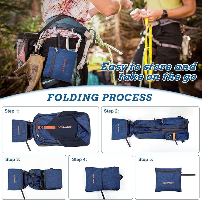 20L Small Hiking Backpack for Men Women Foldable Packable Back Pack Ultralight Hiking Daypack for Travel Camping Outdoor, Navy Blue