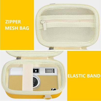 Leayjeen Digital Camera Case Compatible with KODAK EKTAR H35 H35N Half Frame Film Camera，Storage Holder Organizer for Kodak Ultra F9 M35 M38 Paper Shoot Camera-Yellow (Case Only)