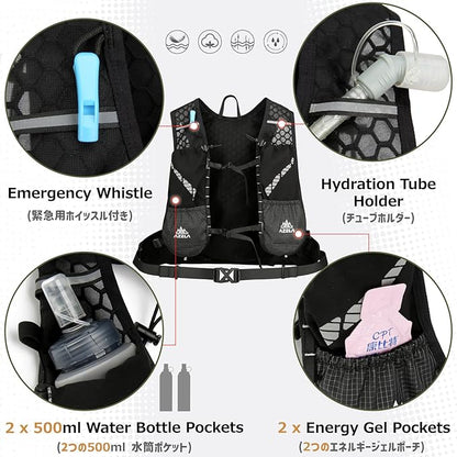 Azarxis Hiking Hydration Vest Pack Running Backpack Lightweight Daypack for Marathon Cycling Biking Trail Race Rave