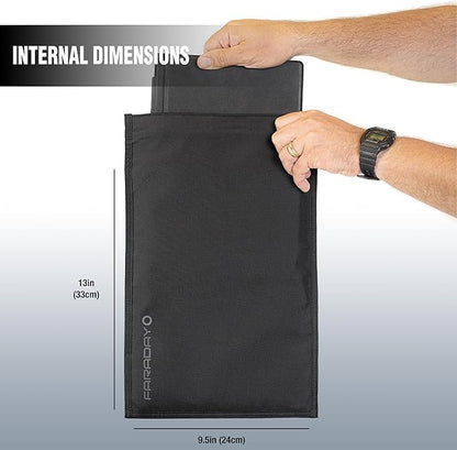 Faraday Defense Faraday Bag Jacket Pro for Laptops | Magnetic Closure, Shielding - Law Enforcement & Military, Travel & Data Security, Privacy, Anti-Tracking Anti-Hacking Black (Laptop)