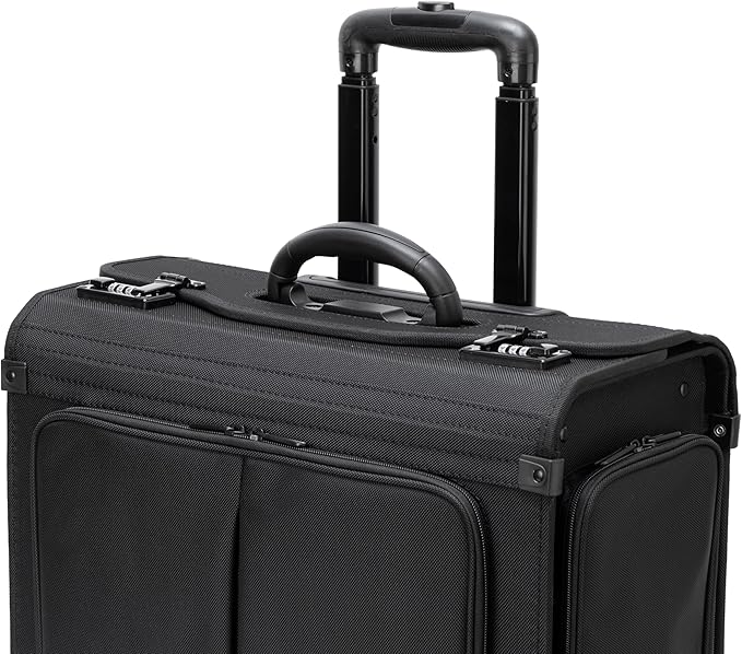 Alpine Swiss Rolling Briefcase Work Overnight Travel Bag Dual Locks Carry on Business Attache Case Black