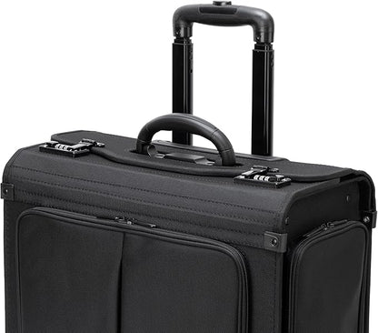 Alpine Swiss Rolling Briefcase Work Overnight Travel Bag Dual Locks Carry on Business Attache Case Black