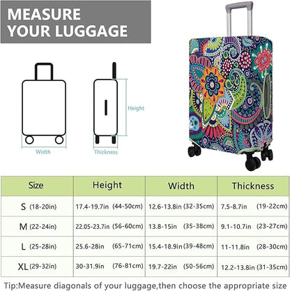 Travel Luggage Cover Suitcase Protector Fits 18-32 Inch Wheel Covers PatternedTravel Related Items Flower Luggage Protector Elastic L