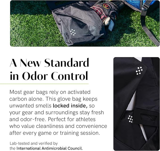 Salt Glove Bag Smell-Proof Durable Odor Containing Bag for Gloves - Large - Water-Resistant and Easy to Clean Smell Proof Bag - Black