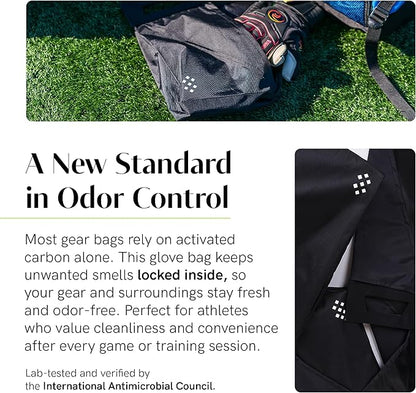 Salt Glove Bag Smell-Proof Durable Odor Containing Bag for Gloves - Large - Water-Resistant and Easy to Clean Smell Proof Bag - Black