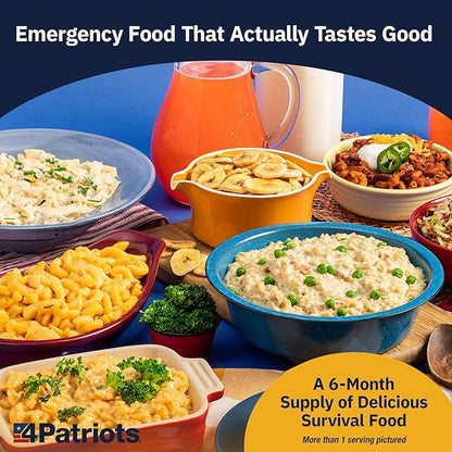 4Patriots 6-Month Survival Food Kit: Emergency Food Supply Designed to Last 25 Years, 1,376 Servings