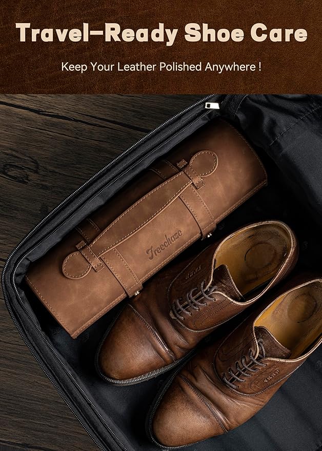 Leather Shoe Polish Kit For Men - 13 PC Shoe Shine Kit, Leather Boot Care, Shoe Care Kit As Birthday Anniversary Gift For Cool Men Women Him Her Friend Parent Husband