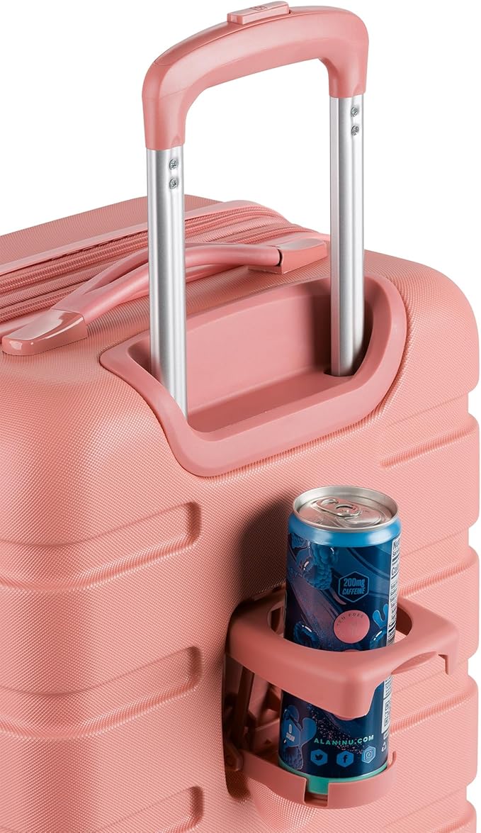 SwissGear 7366 Signature Hardside Expandable Luggage with Spinner Wheels, TSA Lock, Cup-Holder, Coral Almond, Carry-On 19-Inch