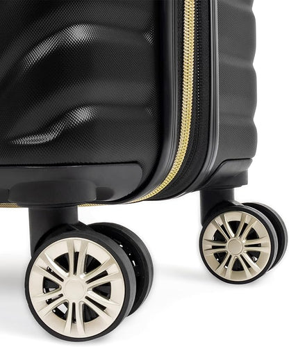 Kenneth Cole REACTION Madison Square Lightweight Hardside Chevron Expandable Spinner Luggage, Black, (28-Inch Checked)