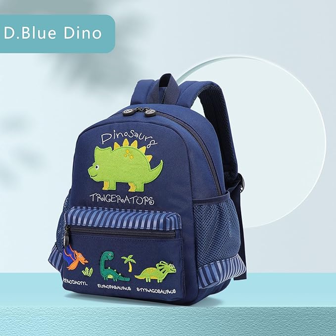 willikiva Cute Zoo Little 3d Backpack Kids Backpack for Boys and Girls Toddler Backpack Waterproof Preschool(Deep Blue Dinosaur)