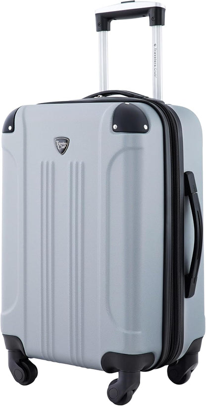 Travelers Club Chicago Hardside Expandable Spinner Luggage, Silver, 20" Carry-On