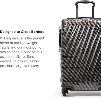 TUMI - 19 Degree Lite 4 Wheel Luggage - Lightweight and Highly Durable, Modern Contour, Hard Shell Men's and Women's Suitcase - 21.75" International Carry-On, Black Graphite