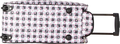 Betsey Johnson Designer Carry On Luggage Collection - Lightweight Pattern 22 Inch Duffel Bag- Weekender Overnight Business Travel Suitcase with 2- Rolling Spinner Wheels (Gingham Roses)