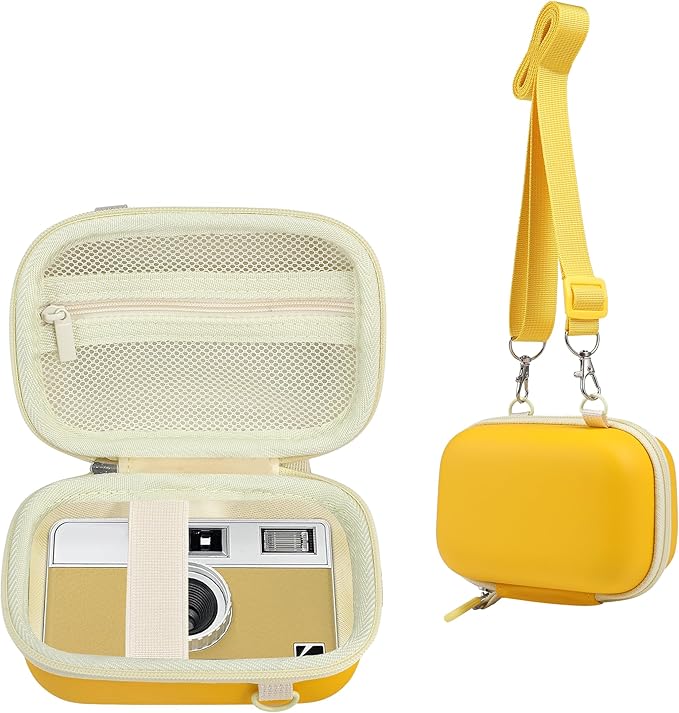 Leayjeen Digital Camera Case Compatible with KODAK EKTAR H35 H35N Half Frame Film Camera，Storage Holder Organizer for Kodak Ultra F9 M35 M38 Paper Shoot Camera-Yellow (Case Only)
