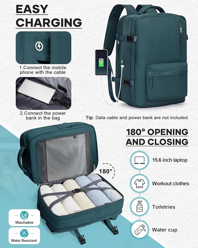 coofay Vacuum Backpack Travel with Pump Travel Backpack with Vacuum System Compression Backpacks for Traveling Easyvacpack Vacpack Backpacks Carry on Luggage