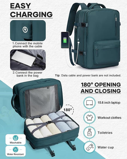 coofay Vacuum Backpack Travel with Pump Travel Backpack with Vacuum System Compression Backpacks for Traveling Easyvacpack Vacpack Backpacks Carry on Luggage