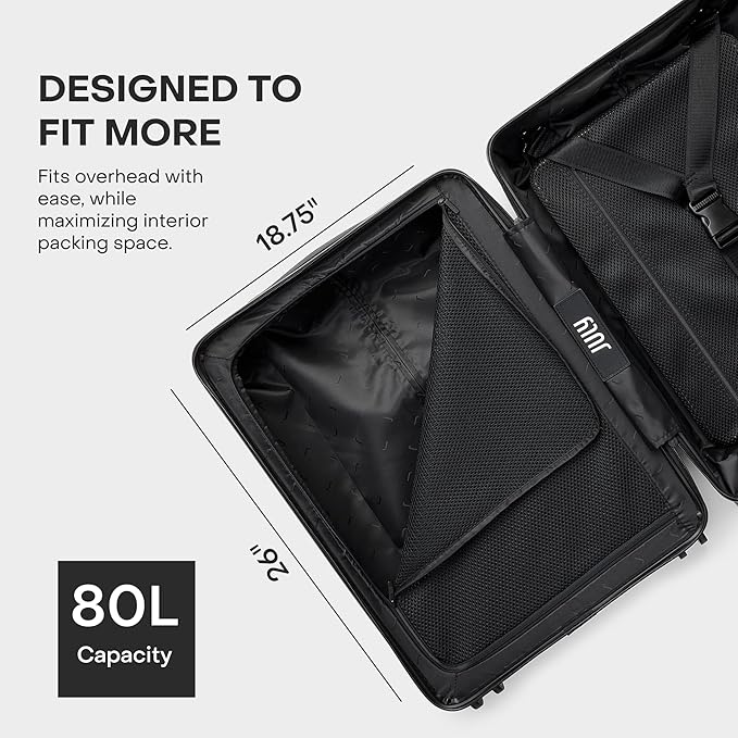 Checked Expandable - 24.5" Airline Approved Check In Luggage with Wheels, Spinner Suitcase for Men & Women - TSA Lock Rolling Suitcase, Spinner Wheels, Expansion Zip, Y-Strap - Dark Brown