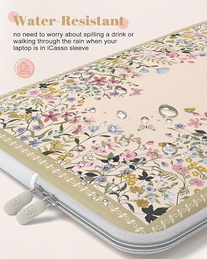 iCasso Laptop Carrying Case 13 inch,Cute Computer Sleeve for Women Girl,13-13.6 inch Laptop Sleeves Compatible with MacBook Air Pro 13/14, HP Dell ASUS Lenovo Chromebook Notebook