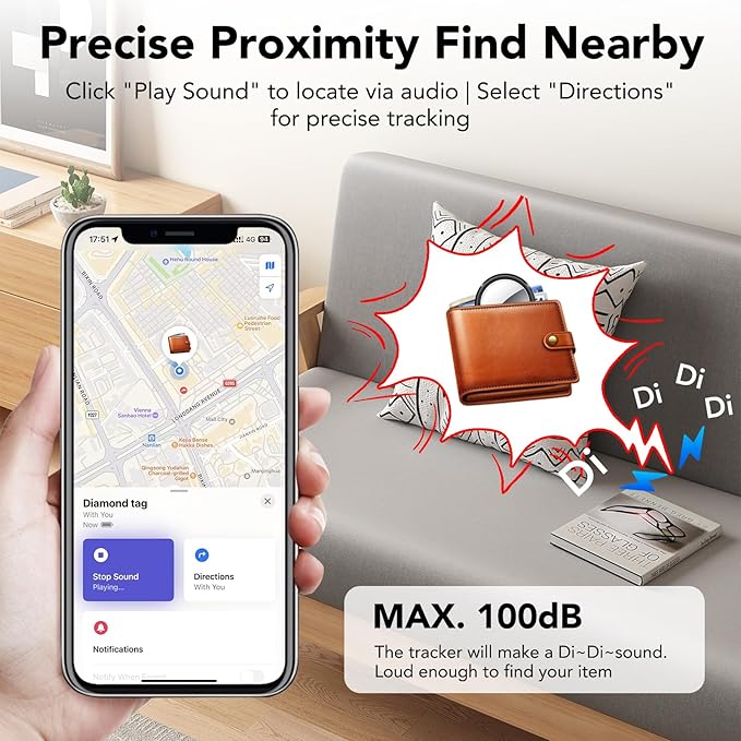 Air Tracker Tags-5 Pack Black | Bluetooth Tracker Work with Apple Find My (iOS Only), Smart Tag with Protective Case/Keychain/Lanyard, Item Finder for Luggage/Key/Suitcase, Replaceable Battery