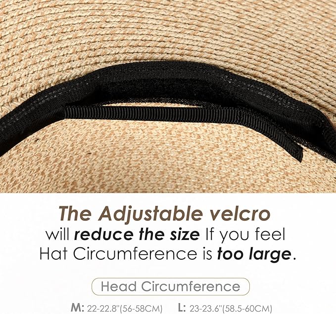 FURTALK Sun Hats for Women Summer Wide Brim UV UPF 80+ Panama Fedora Foldable Packable Straw Beach Hat