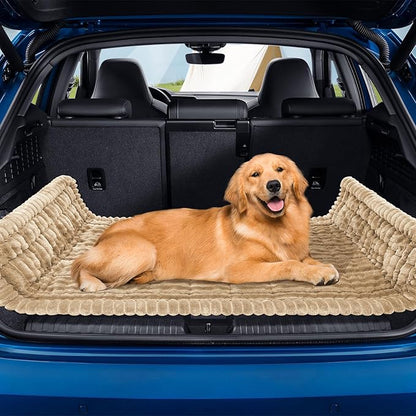 Dog Car Seat Covers for Back Seat, Dog Bed for Car, Car Seat Protector, Fit for Backseat Extenders, Non-Slip Soft Durable for Cars Trucks and SUVs(Brown,56x28.7 inch)