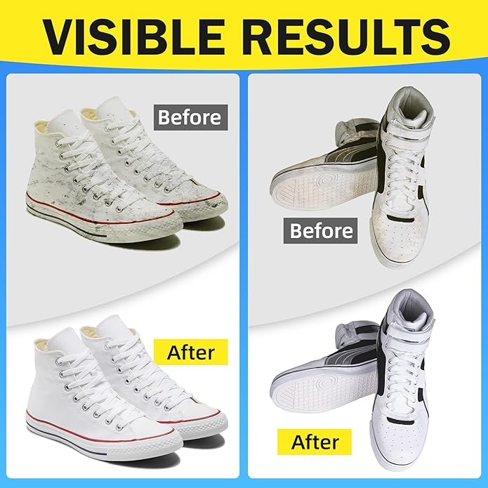 Shoe Cleaner Kit, Deep Cleaning Sole & Sneaker Cleaner, White Shoe Cleaner for Sneakers, Tennis Shoes, Leather, Canvas, Rubber and more– 6.76 oz