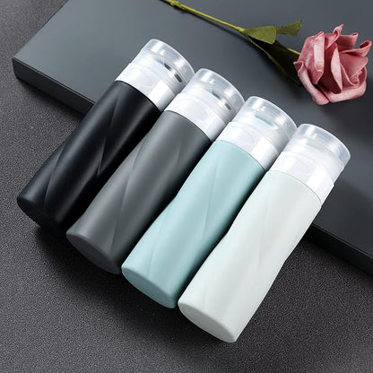 Gemice Travel Bottles for Toiletries, 3oz Tsa Approved Travel Size Containers BPA Free Leak Proof Travel Tubes Refillable Liquid Travel Accessories with Clear Toiletry Bag (4 Pack)