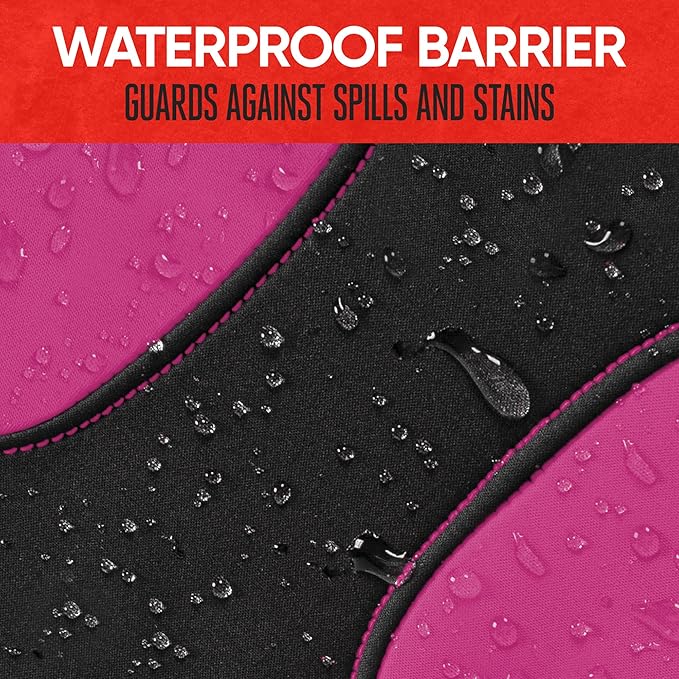 Motor Trend AquaShield Waterproof Front Seat Covers, Pink Seat Covers for Cars – Neoprene Front Car Seats Cover, SUV Seat Covers Protector - Car Interior Cover for Auto, Trucks, & Dog Owners