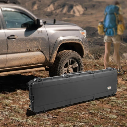 SKB Hard Protective Storage Case, Foam, Wheels for Equipment, iSeries 50" x 14" x 6", Dark Gray