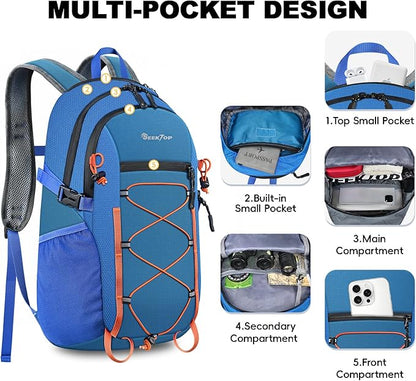 Seektop 20L Foldable Waterproof Hiking Backpack, Ultralight Small Lightweight Daypack Packable Backpack for Men Woman