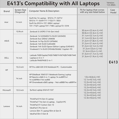 Smatree 13.5 inch Laptop Sleeve for Microsoft Surface Laptop 6/5/4/3, 13 inch Microsoft Surface Computer Case with Accessory Pocket, YKK Zipper, Patented Super Corner Design (E413)