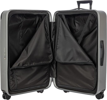Bric's Amalfi Lightweight Hard Shell Suitcase – Expandable Checked Luggage with Water-Repellent Zip, Smooth 360° Wheels & TSA Lock - 30 Inch, Silver