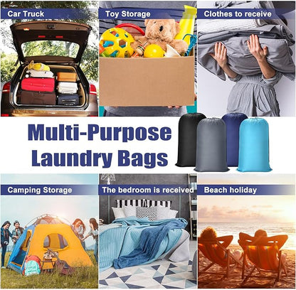 20 Pcs Laundry Bag Washable Travel Laundry Bags with Drawstring Lock Closure Large Heavy Duty for Camping Tent Blankets Dirty Clothes Yarn Fabric Storage, Multi Use(Mixed Color)