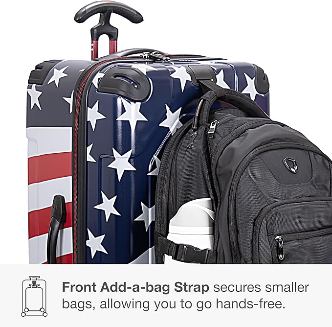 Traveler's Choice Maxporter II 30" Hardside Spinner Trunk Luggage, TSA Lock, American Flag