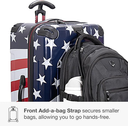 Traveler's Choice Maxporter II 30" Hardside Spinner Trunk Luggage, TSA Lock, American Flag