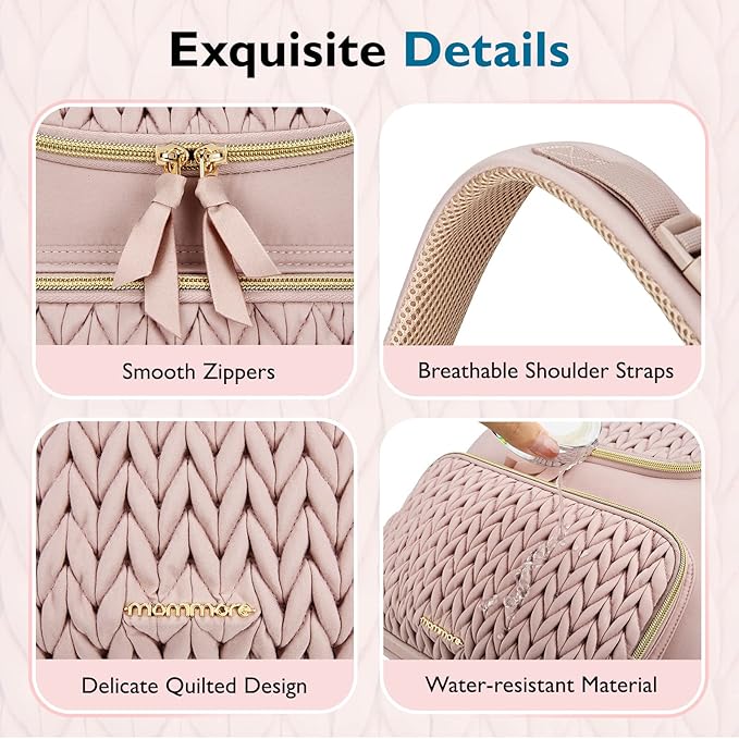 mommore Small Diaper Bag Diaper Backpack Stylish Toddler Baby Mini Maternity Bags Travel Backpacks with Insulated Pockets, Changing Pad, Stroller Straps