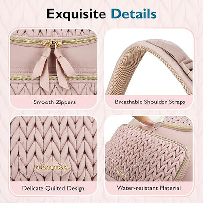 mommore Small Diaper Bag Diaper Backpack Stylish Toddler Baby Mini Maternity Bags Travel Backpacks with Insulated Pockets, Changing Pad, Stroller Straps