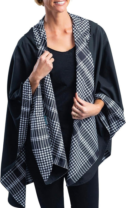 RainCaper Womens Rain Cape Poncho Coat Jacket with Hood Reversible Gorgeous Ultrasoft