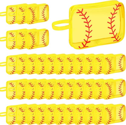 40 PCS Softball Makeup Bag - Softball Goodie Bags Bulk Waterproof Clear PVC Travel Toiletry Zipper Pouch Organizer, Premium Softball Team Gifts for Girls Women Players Coaches
